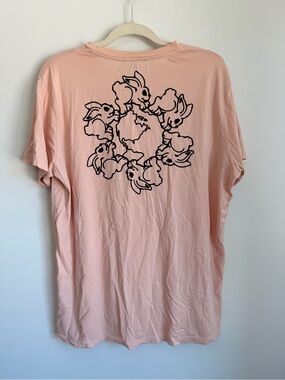Diesel Dusty Pink Graphic Tee with Bunny Ring Print